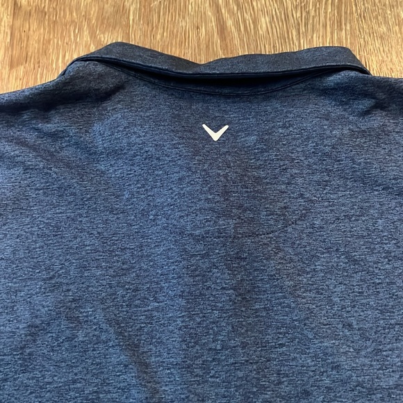 WMNS CALLAWAY QUARTER ZIP HEATHER BLUE SLEEVELESS GOLF POLO COLLARED SHIRT, XXL - Picture 6 of 8